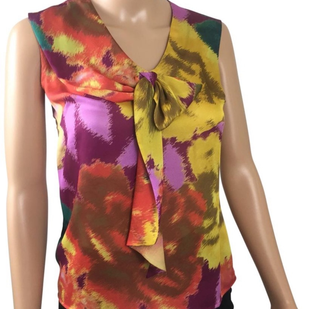 Loft multi color v-neck blouse